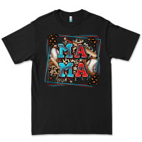 Black baseball mama with leopard Premium Tee - Zillion Design Studio