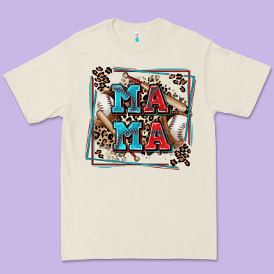 Baseball Mama With Leopard Premium Tee Designed By Zillion Design Studio