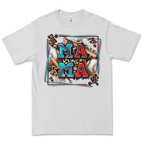 Dove Grey baseball mama with leopard Premium Tee - Zillion Design Studio