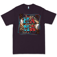 Plum baseball mama with leopard Premium Tee - Zillion Design Studio