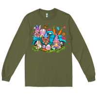 Army Green Easter gnomies with truck Long Sleeve Tee - NancyCooperArtShop