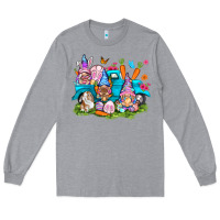 Heather Grey Easter gnomies with truck Long Sleeve Tee - NancyCooperArtShop