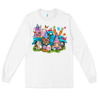 White Easter gnomies with truck Long Sleeve Tee - NancyCooperArtShop