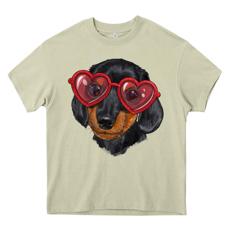 Dachshund With Love Glasses Heavy Core Tee by RanaPortraitStore | Teevron