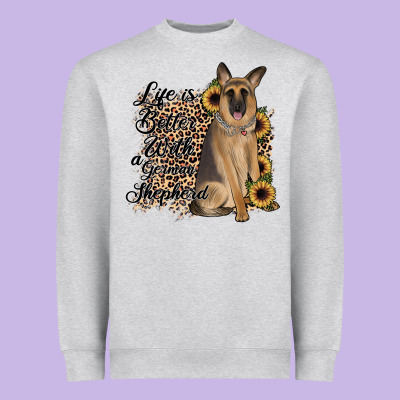 Life Is Better With A German Shepherd Heavyweight Sweatshirt Designed By Jahusdesignshop