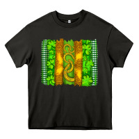 Asphalt saint patricks horseshoe shamrock leopard glitter brushstroke Heavy Core Tee - Artiststas