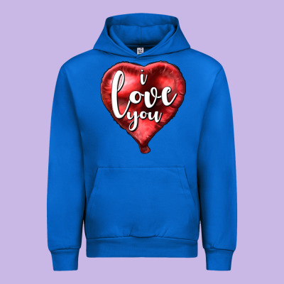 I Love You Heart Balloon Valentine's Day Urban Hoodie Designed By Howdyjamesfarm