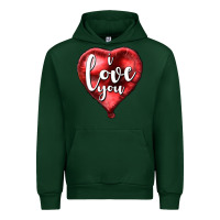 Forest Green I love you heart balloon Valentine's Day Urban Hoodie - HowdyJamesFarm