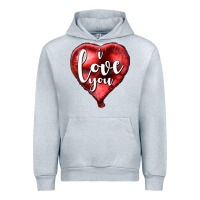 Heather Grey I love you heart balloon Valentine's Day Urban Hoodie - HowdyJamesFarm