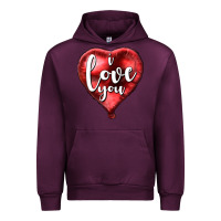 Mauve Wine I love you heart balloon Valentine's Day Urban Hoodie - HowdyJamesFarm