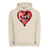 Pigment French Oak I love you heart balloon Valentine's Day Urban Hoodie - HowdyJamesFarm