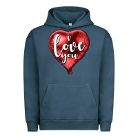 Pigment Midnight Navy I love you heart balloon Valentine's Day Urban Hoodie - HowdyJamesFarm