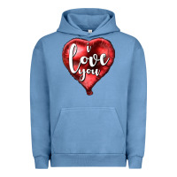 Pigment Pebble Blue I love you heart balloon Valentine's Day Urban Hoodie - HowdyJamesFarm