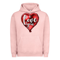 Pigment Salmon I love you heart balloon Valentine's Day Urban Hoodie - HowdyJamesFarm
