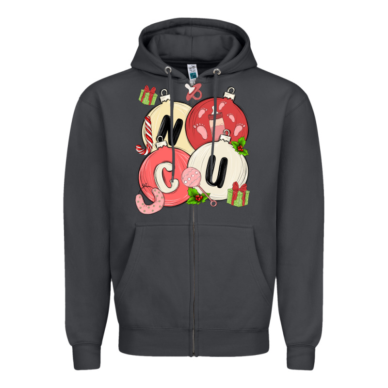 Nicu Nurse Christmas Zipper Hoodie by MaliasSmallBusiness | Teevron