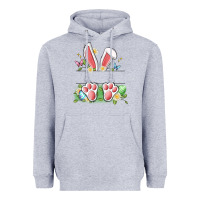 Heather Grey easter bunny name frame Heavyweight Hoodie - Artiststas