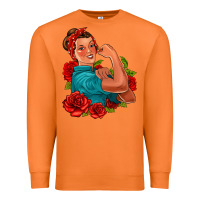 Carrot hispanic strong woman with roses Premium Sweatshirt - Jasminsmagicworld