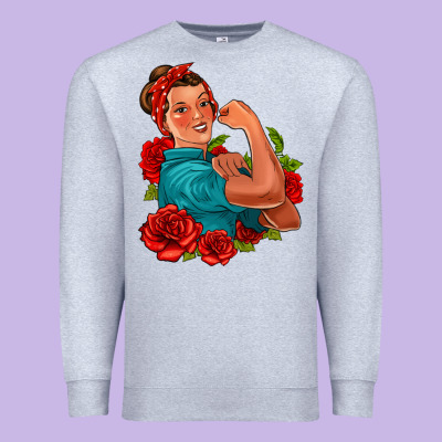 Hispanic Strong Woman With Roses Premium Sweatshirt Designed By Jasminsmagicworld