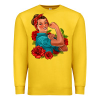 Lemon hispanic strong woman with roses Premium Sweatshirt - Jasminsmagicworld