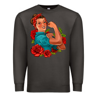 Smoke hispanic strong woman with roses Premium Sweatshirt - Jasminsmagicworld