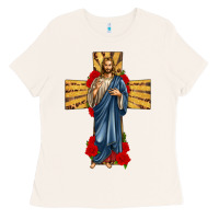 Bone jesus christ cross Ladies Tee - texasbilliewilder