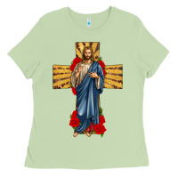 Matcha jesus christ cross Ladies Tee - texasbilliewilder
