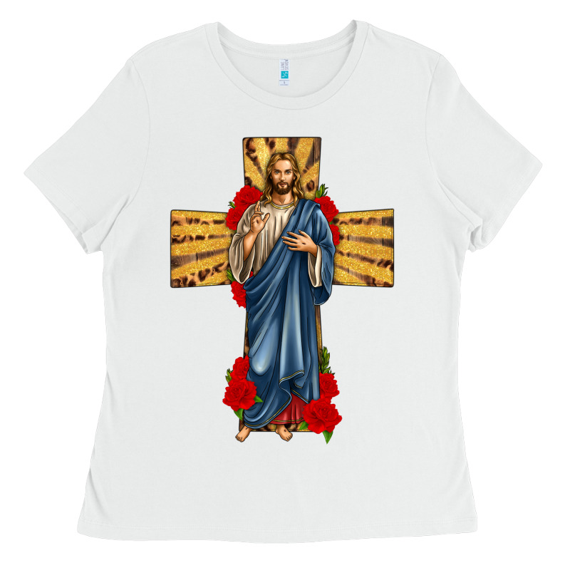 Jesus Christ Cross Ladies Tee by texasbilliewilder | Teevron