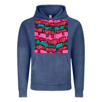 Vintage Denim valentines day leopard and turquoise gemstone seamless pattern Vintage Hoodie - BundleAndBundleShop