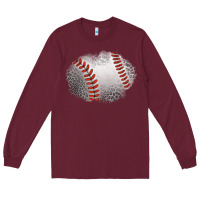 Burgundy leopard baseball patch Long Sleeve Tee - Jasminsmagicworld