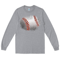 Heather Grey leopard baseball patch Long Sleeve Tee - Jasminsmagicworld