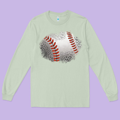 Leopard Baseball Patch Long Sleeve Tee Designed By Jasminsmagicworld