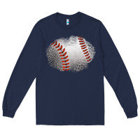 Navy leopard baseball patch Long Sleeve Tee - Jasminsmagicworld