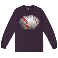 Plum leopard baseball patch Long Sleeve Tee - Jasminsmagicworld