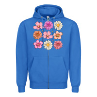 True Royal flowers Zipper Hoodie - MaliasSmallBusiness