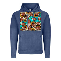 Vintage Denim football turquoise sunflower Vintage Hoodie - JahusDesignShop