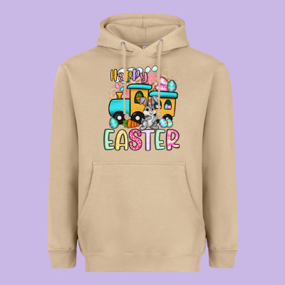 Happy Easter Train Heavyweight Hoodie Designed By Artiststas