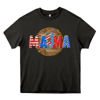 Asphalt American mama with lightning bolt Heavy Core Tee - texasbilliewilder