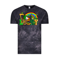 Cloud Black lucky with st patricks elements Vintage Tee - AdoDesignShop