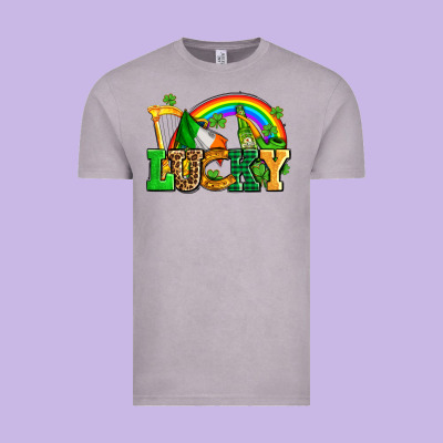 Lucky With St Patricks Elements Vintage Tee Designed By Adodesignshop