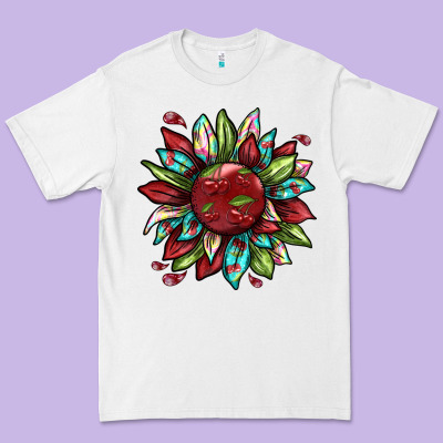Cherry Sunflower Premium Tee Designed By Texasbilliewilder