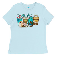Baby Blue jesus coffee cups Ladies Tee - texasbilliewilder