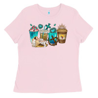Bubblegum Pink jesus coffee cups Ladies Tee - texasbilliewilder