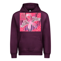 Mauve Wine cancer awareness american flag Urban Hoodie - CowGirlArtShop