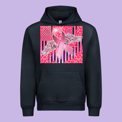 Cancer Awareness American Flag Urban Hoodie Designed By Cowgirlartshop