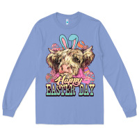 Colony Blue Easter Day Cow Long Sleeve Tee - NancyCooperArtShop