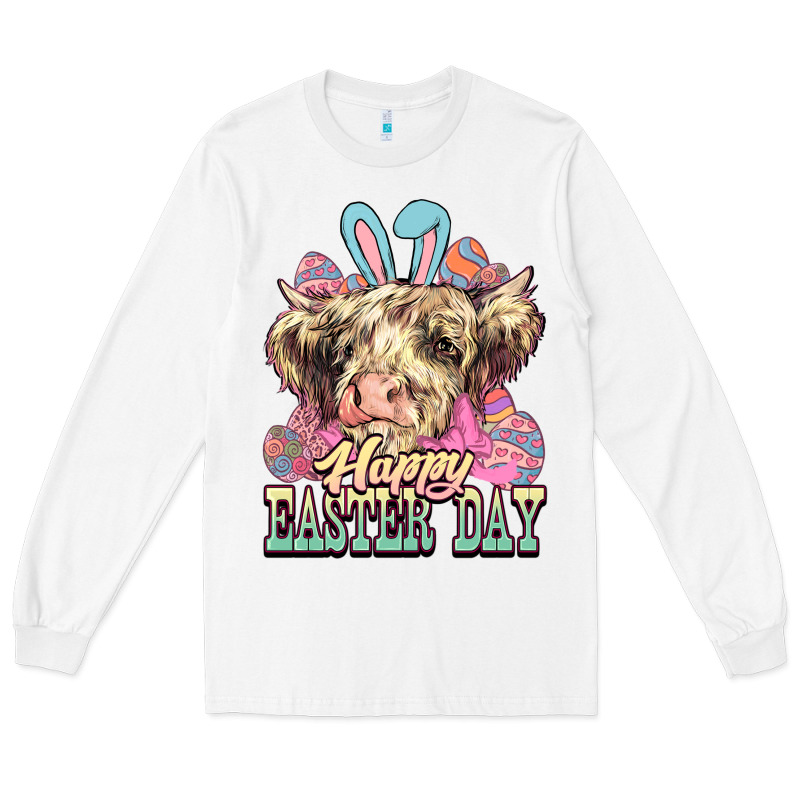 Easter Day Cow Long Sleeve Tee by NancyCooperArtShop | Teevron