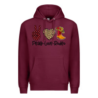 Burgundy Peace Love Rodeo Premium Hoodie - Bettercallsaul