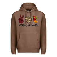 Chestnut Peace Love Rodeo Premium Hoodie - Bettercallsaul