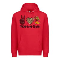 Red Peace Love Rodeo Premium Hoodie - Bettercallsaul