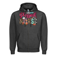 Charcoal Heather blessed nurse Zipper Hoodie - NancyCooperArtShop